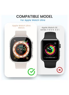 ELTRAZONE [2 Pack] for Apple Watch Ultra Case 49mm, Apple Watch Ultra 49mm Case with Tempered Glass Film & Hard PC & All-Aroud Shockproof Protective & Ultra-Thin Bumper Cover  - Image 2