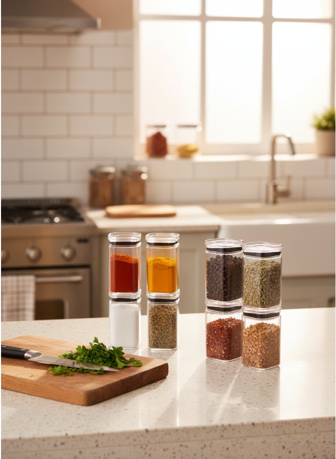 CASA HOME CasaHome 12-Piece Ecleric Spice Jar Set Stackable Airtight with Arabic Labels Egypt - Image 2