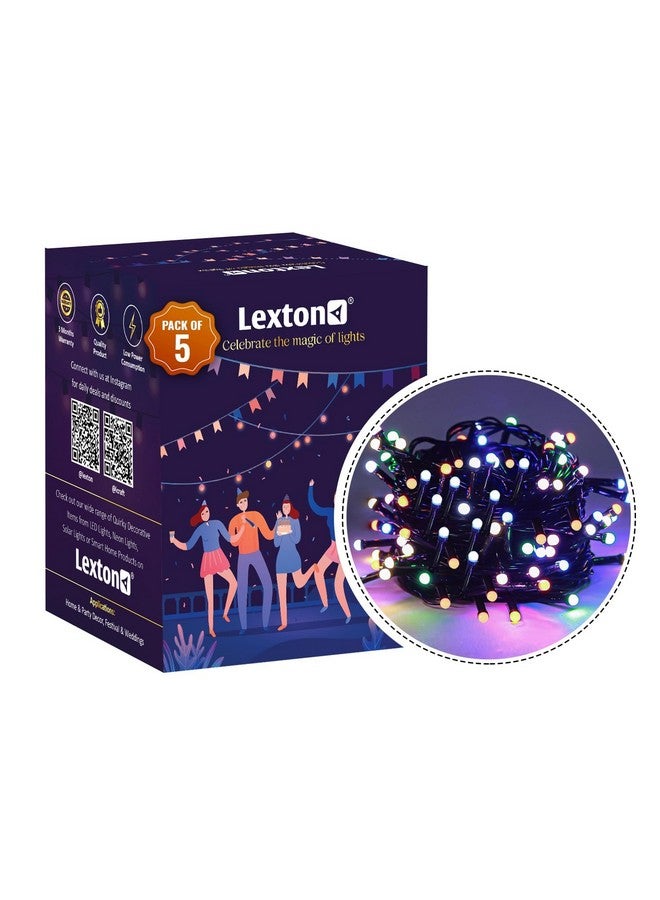 Lexton 40 LED Power Pixel Serial String/Fairy Light | Plug Sourced | Suitable for Home & Outdoor Decoration, Diwali, Christmas, Ramadan, Wedding, Party, Festival (Pack of 5, Multicolor) - Image 2