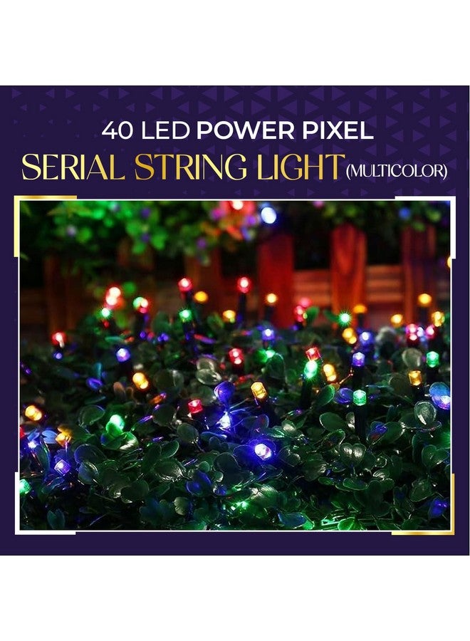 Lexton 40 LED Power Pixel Serial String/Fairy Light | Plug Sourced | Suitable for Home & Outdoor Decoration, Diwali, Christmas, Ramadan, Wedding, Party, Festival (Pack of 5, Multicolor) - Image 5