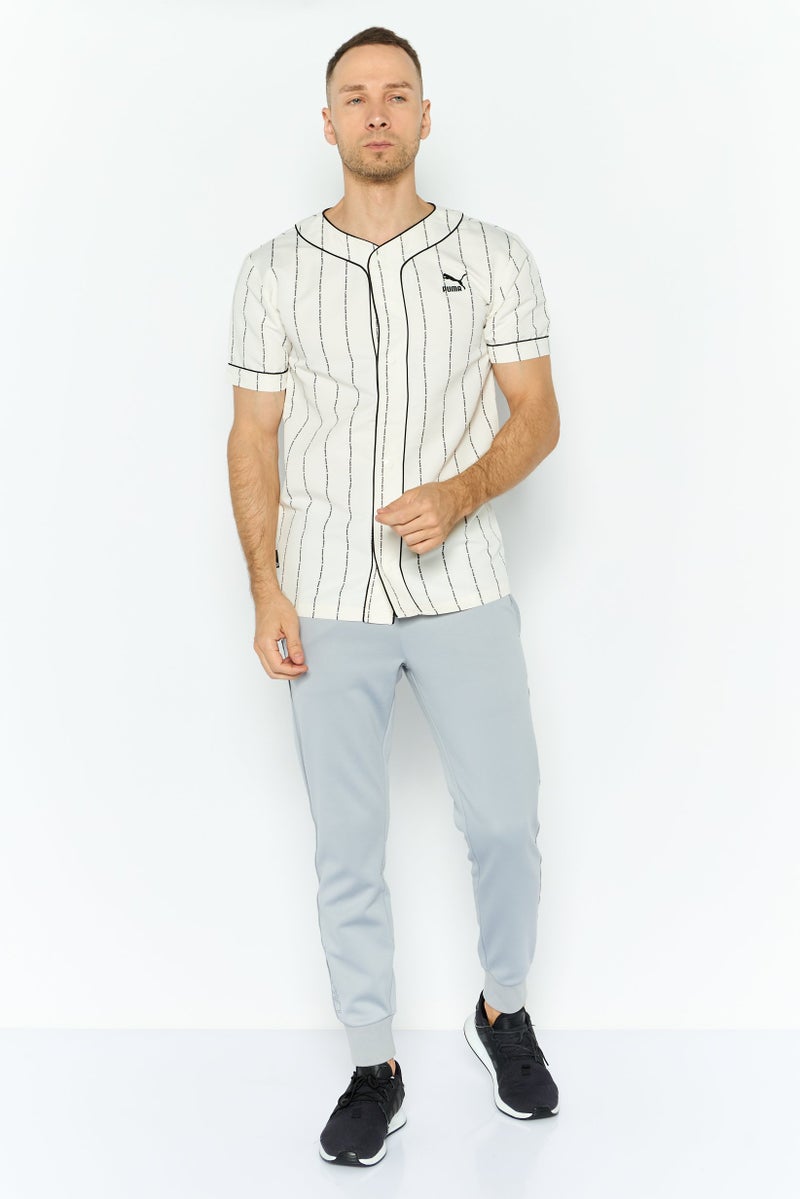 PUMA Men Sportswear Fit Short Sleeves Baseball Jersey, Beige  - Image 2