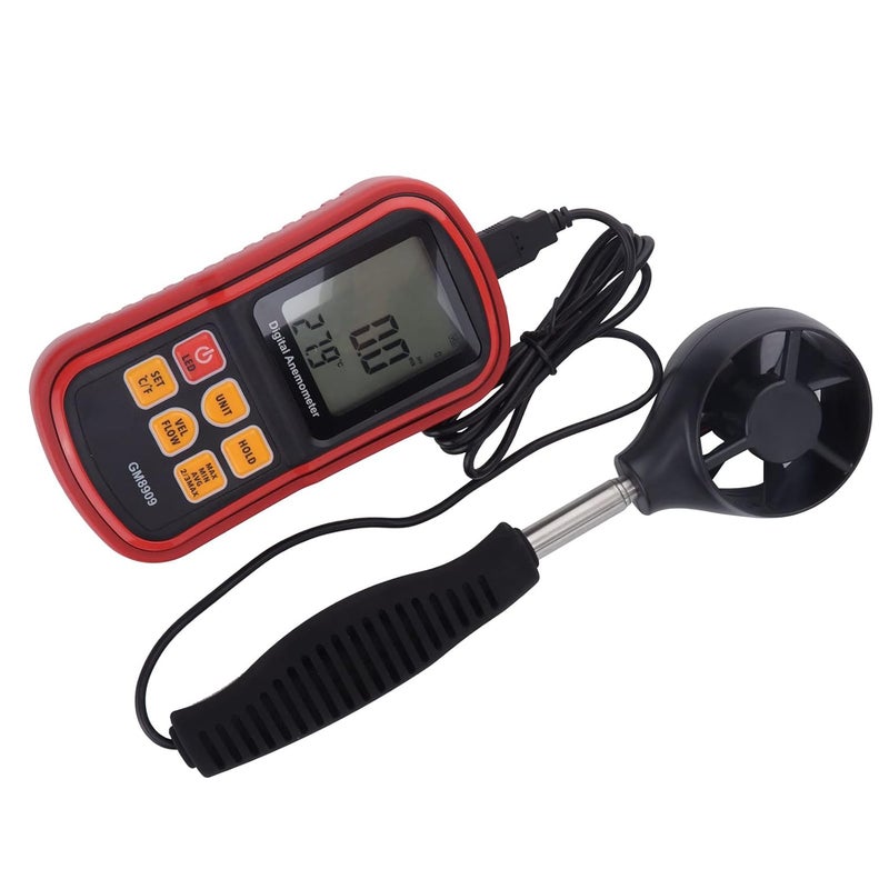 مقياس شدة الرياح الرقمي المحمول - مقياس سرعة الريام مع تثبيت البيانات - شاشة LCD كبيرة - سعة 500 تسجيل - توفير استهلاك البطارية - Image 4