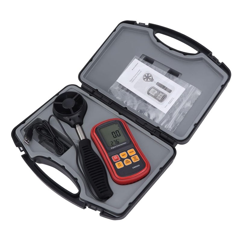 مقياس شدة الرياح الرقمي المحمول - مقياس سرعة الريام مع تثبيت البيانات - شاشة LCD كبيرة - سعة 500 تسجيل - توفير استهلاك البطارية - Image 5