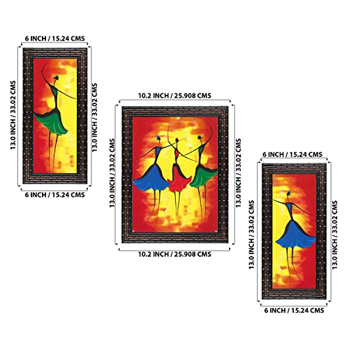 Indianara 3 Pc Set Of Still Life Paintings Without Glass 5.2 X 12.5, 9.5 X 12.5, 5.2 X 12.5 Inch (6 X 13, 10.2 X 13, 6 X 13 INCH, Copper Brown) - Image 2