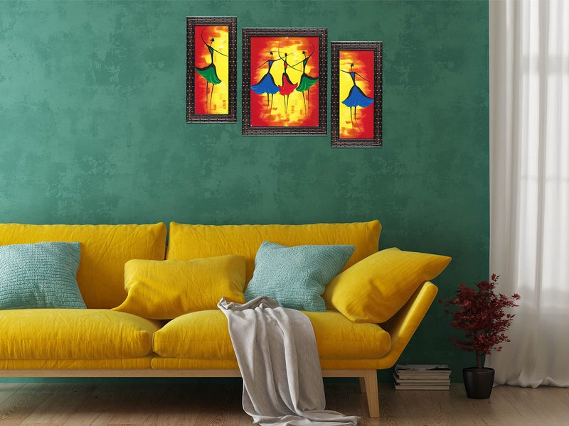 Indianara 3 Pc Set Of Still Life Paintings Without Glass 5.2 X 12.5, 9.5 X 12.5, 5.2 X 12.5 Inch (6 X 13, 10.2 X 13, 6 X 13 INCH, Copper Brown) - Image 3