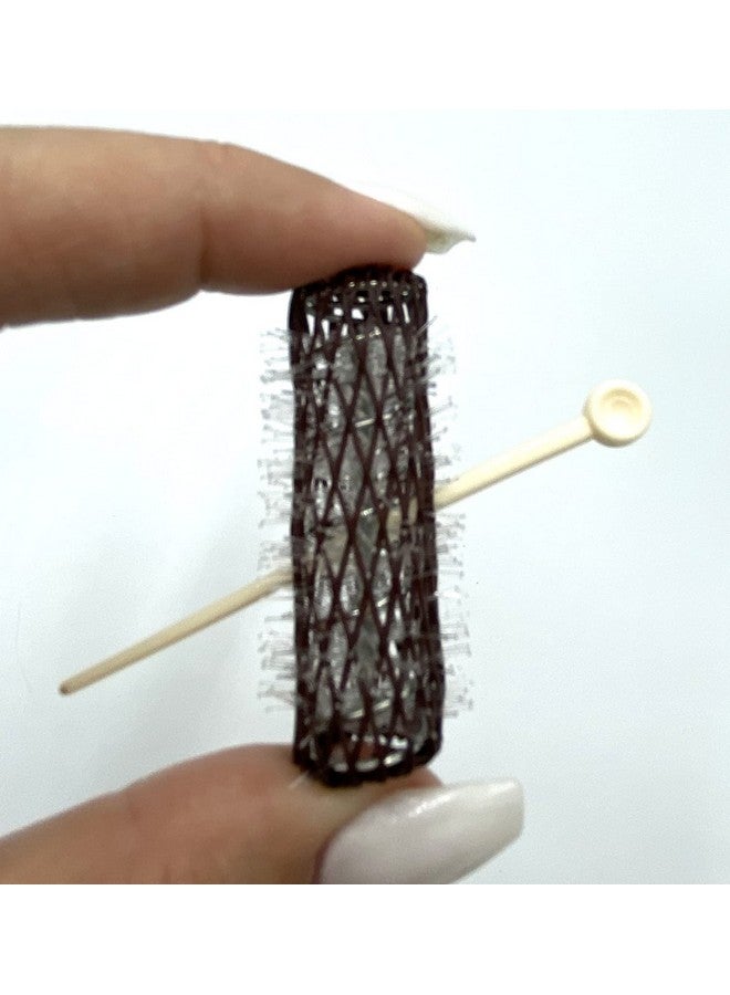 ALAZCO 16 pc Vintage Style Hair Roller Mini Small Brush Rollers Mesh Curlers Bristles 2"x 1/2" Flexible Locking Pins Small Curls Short Hair - Image 5