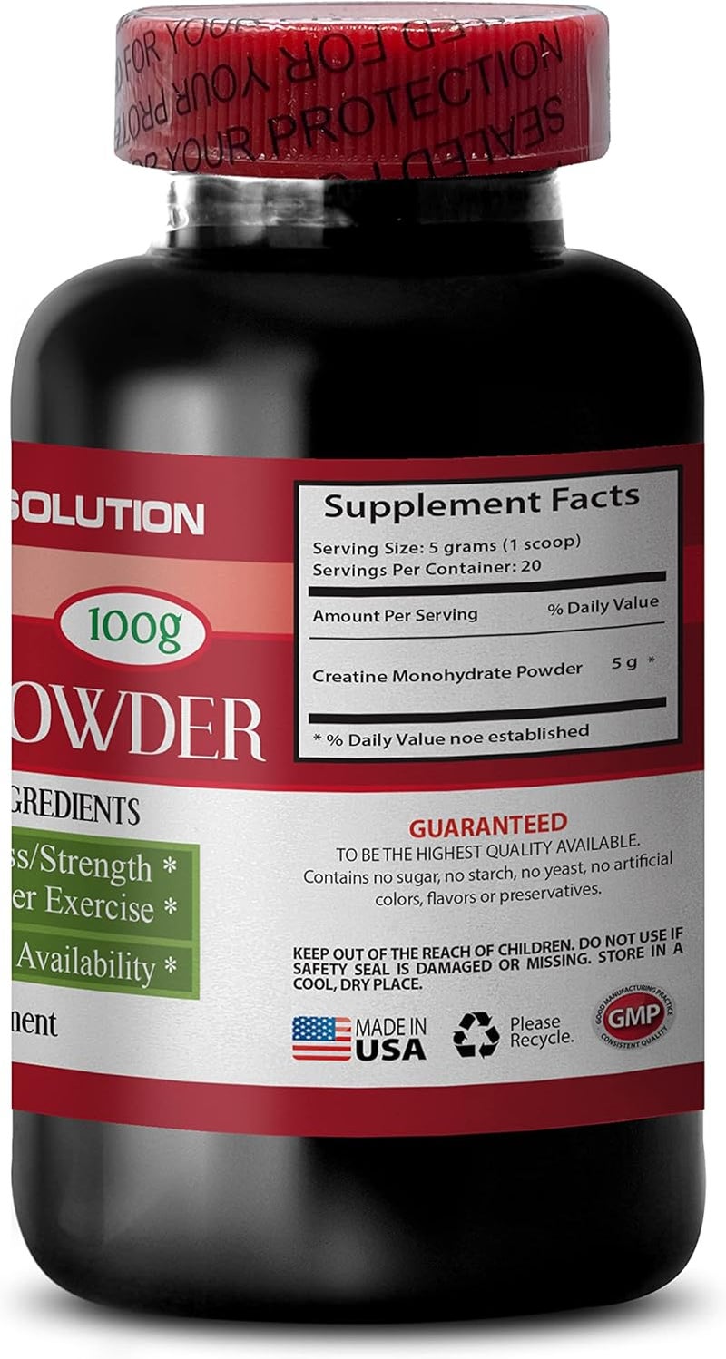 Health Solution Prime كرياتين مونوهيدرات عضوي مسحوق كرياتين 100 جرام يعزز نمو العضلات كرياتين مونوهيدرات مسحوق كرياتين ميكرونيزيد كرياتين مونوهيدرات 5 جرام مسحوق كرياتين ميكرونيزيد 1 زجاجة - Image 4