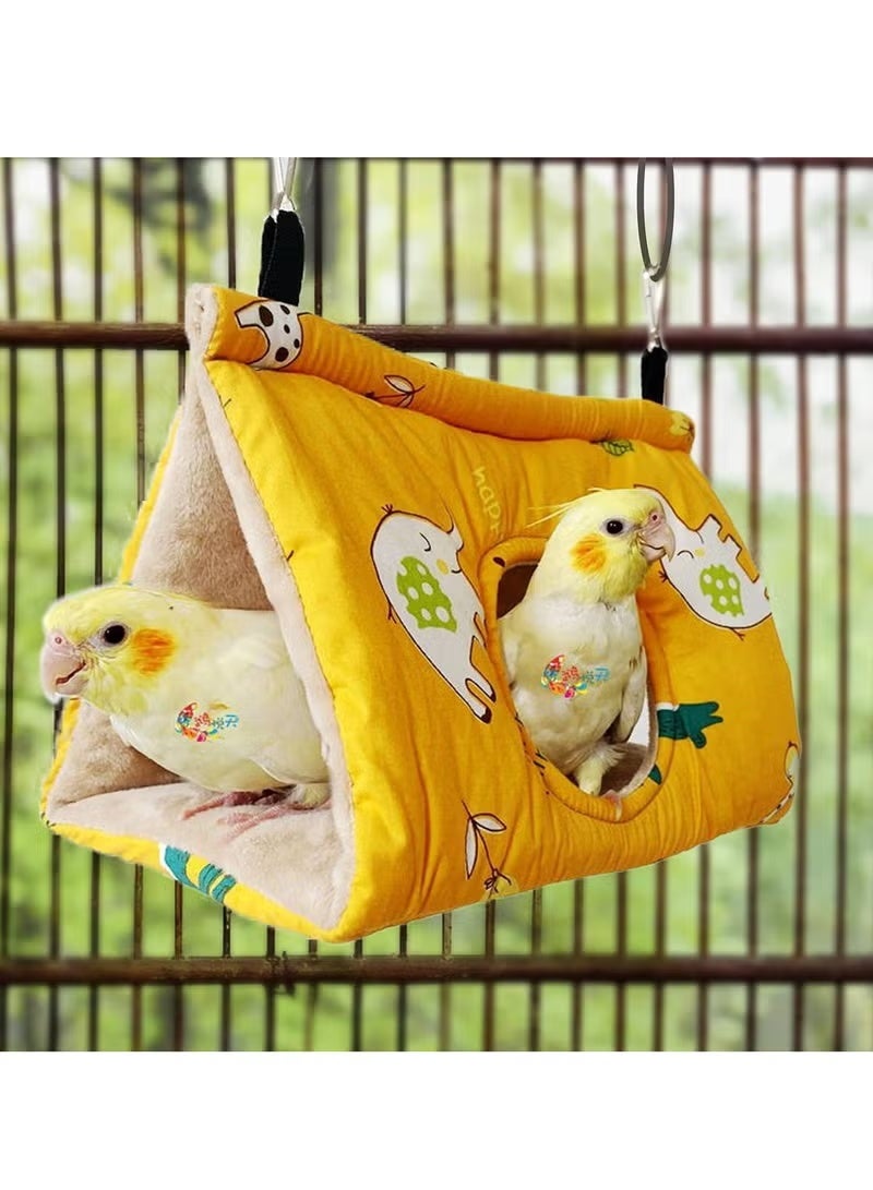 nookly Winter Warm Bird Nest House - Hanging Hammock Velvet Shed Hut Cage Plush Fluffy Birds Hideaway Sleeping Bed Fuzzy for Parrot Parakeet Cockatiels Budgies Lovebird Medium - Image 4