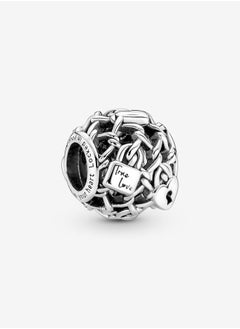 925 Sterling Silver Openwork Chain Link Padlock Charm for Pandora Moments Women's Bracelet 790071C00