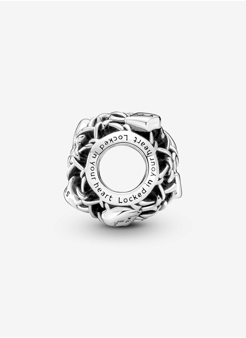 Chomel - 925 Sterling Silver Openwork Chain Link Padlock Charm for Pandora Moments Women's Bracelet 790071C00 - Image 1