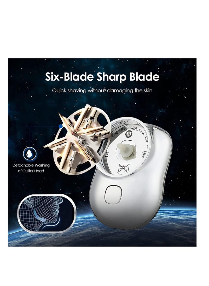 ELTRAZONE USB Mini Shaver Pocket Portable Electric Shaver, 2023 New Travel Electric Razor Round Shaving Machines for Men, Wet Dry Magic Rechargeable Mini Shavers Mens Electric Razors for Shaving Face (Black) - Image 4