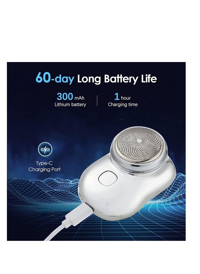 ELTRAZONE USB Mini Shaver Pocket Portable Electric Shaver, 2023 New Travel Electric Razor Round Shaving Machines for Men, Wet Dry Magic Rechargeable Mini Shavers Mens Electric Razors for Shaving Face (Black) - Image 3