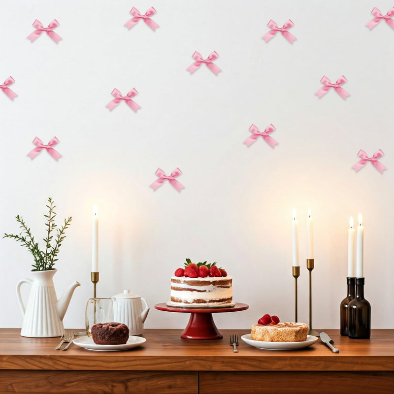 SpecialYou.in Special You Satin Pink Ribbon Roll for Decoration- 5Pcs, Satin Ribbon 1/2 Inch for Bow for Gift Wrapping, Aesthetic Room Decor Items Pinterest Finds, Wall decor items, Room Decoration Items for Bedroom - Image 2