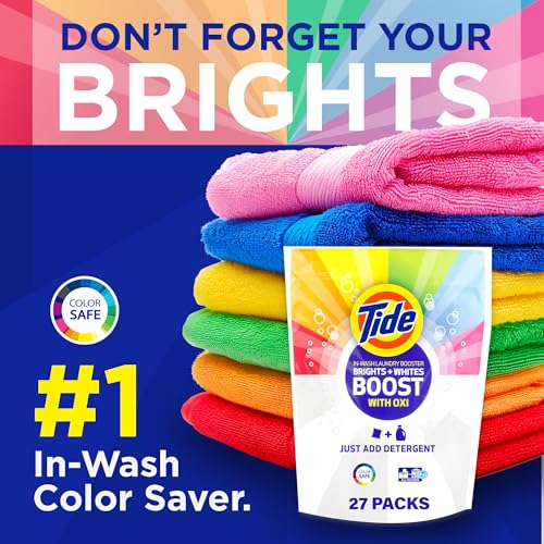 Tide Brights & Whites Odor Rescue, In Wash Odor Eliminator with Oxi, Scent Booster, Removes Odors in a Single Wash, 27 Count (Pack of 1) - Image 2