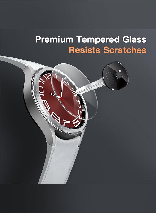 (for Samsung Galaxy Watch 6 Classic 47mm) 2 Pack Screen Protector Tempered Glass Anti-Scratch 9H Ultra-thin Screen Protector Protective Film Cover Accessories