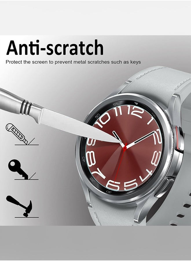 (for Samsung Galaxy Watch 6 Classic 47mm) 2 Pack Screen Protector Tempered Glass Anti-Scratch 9H Ultra-thin Screen Protector Protective Film Cover Accessories