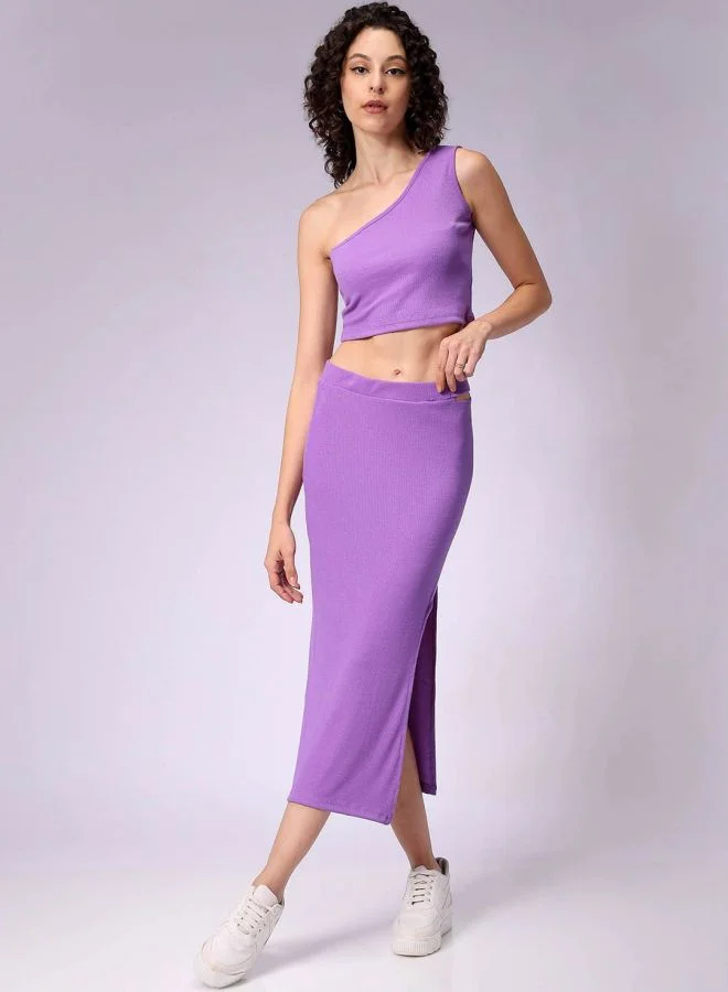 Freehand  Women Regular Fit Solid Sleeveless Mid Rise Top and Skirt Co-Ord Set  | Best Price UAE