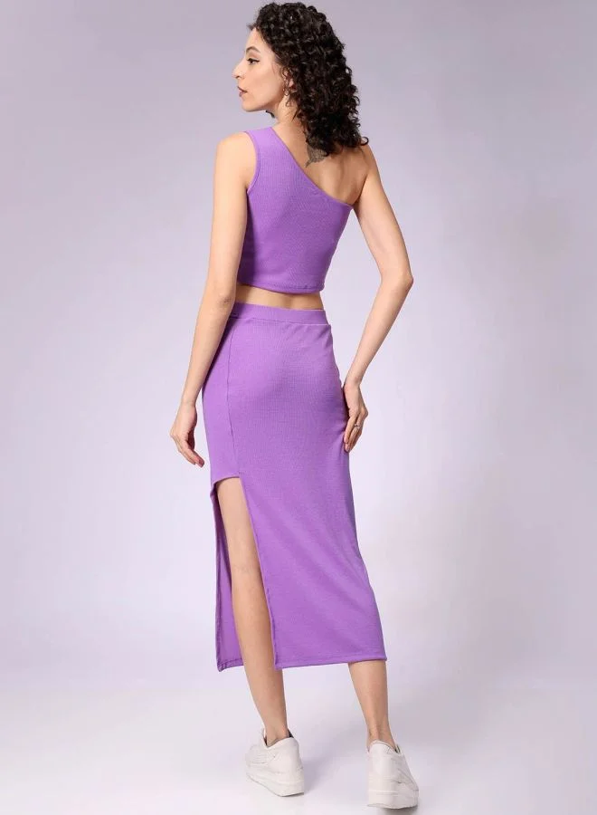 Freehand  Women Regular Fit Solid Sleeveless Mid Rise Top and Skirt Co-Ord Set  | Best Price UAE