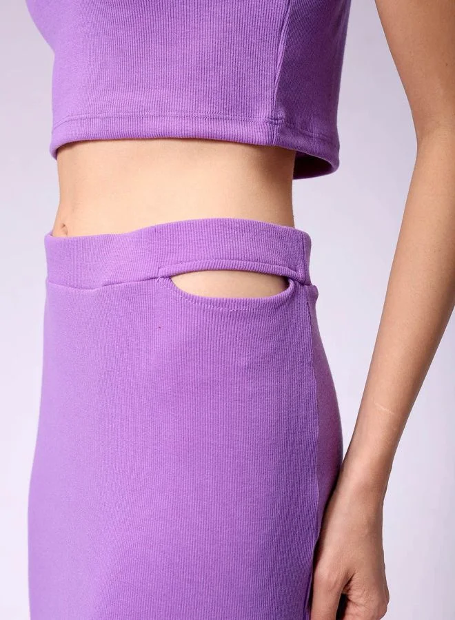 Freehand  Women Regular Fit Solid Sleeveless Mid Rise Top and Skirt Co-Ord Set  | Best Price UAE