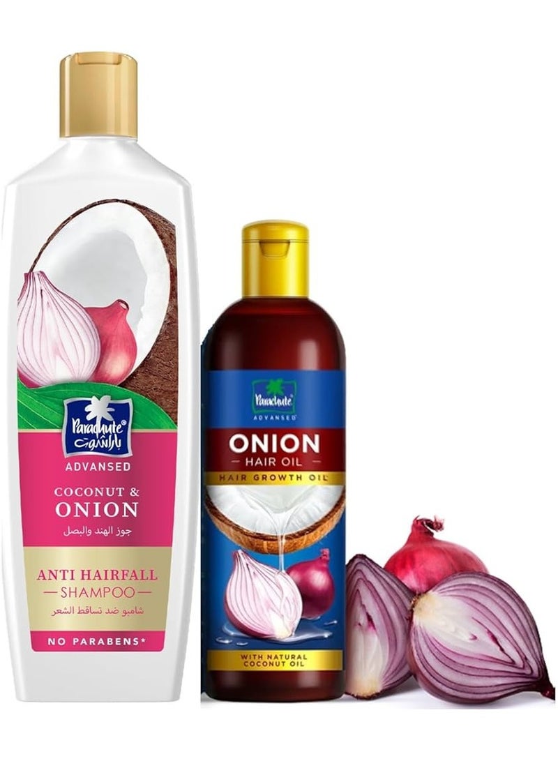 Parachute Advansed Onion Oil & Advansed  Onion Shampoo Combo for Hair Fall Control