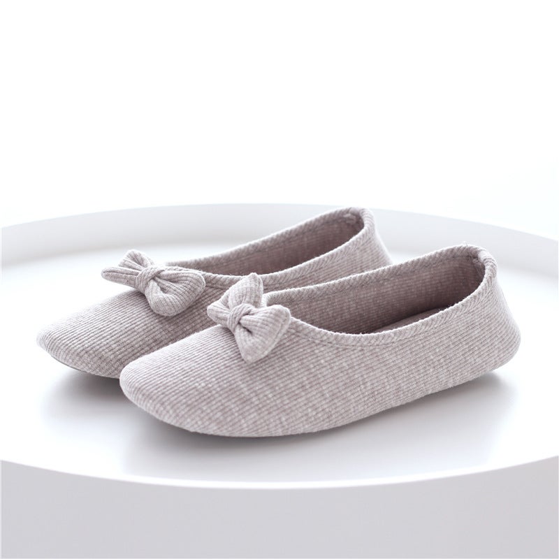 Summer Maternity Shoes Breathable Cotton Slippers Pink flower knot  - Image 2