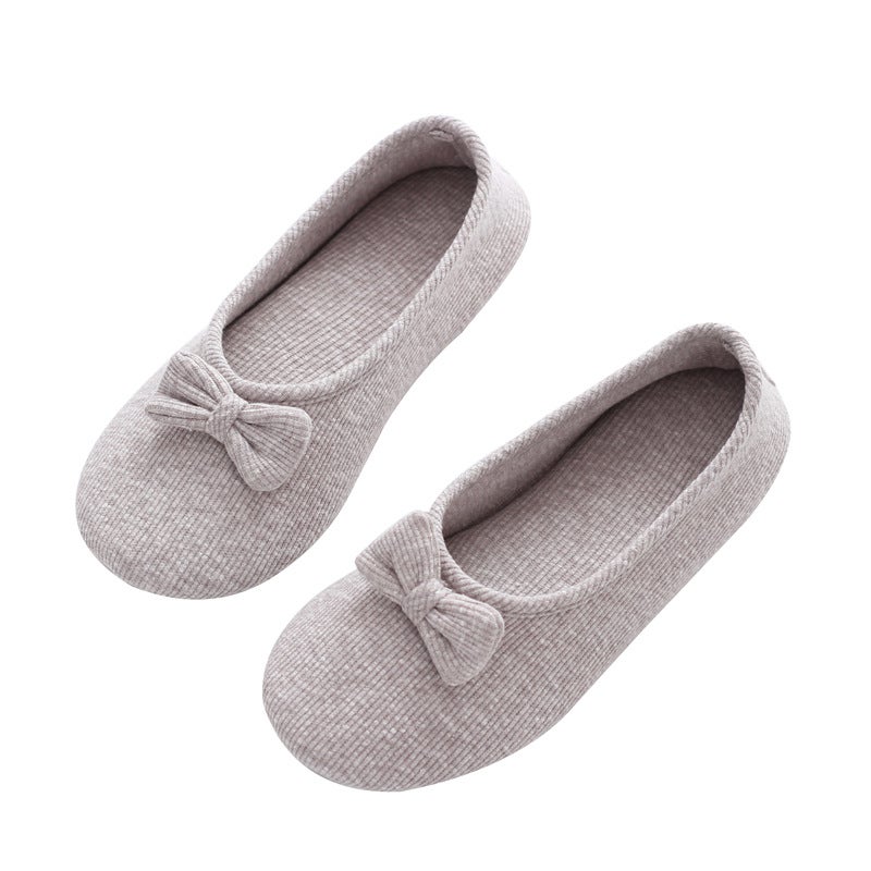 Summer Maternity Shoes Breathable Cotton Slippers Pink flower knot  - Image 4