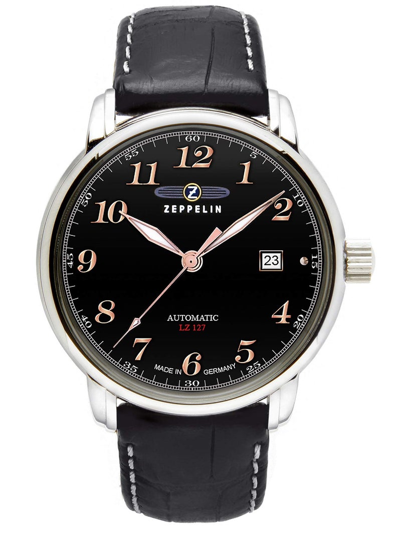 Zeppelin Leather Lz 127 Analog Black Dial Men's Watch-76562, Band Color -Black - Image 1
