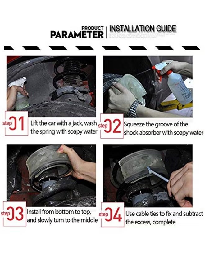 XiuWoo 2Pcs Universal Car Shock Absorber Spring Bumper Power Auto Buffers B Type Spring Bumpers Rubber - Image 3