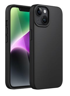 ESCASE Magnetic Silicone Case for iPhone 14 Plus 6.7-Inch, Compatible with MagSafe,Silky-Soft Touch Full-Body Protective Phone Case, Shockproof Cover with Microfiber Lining Black  - Image 1