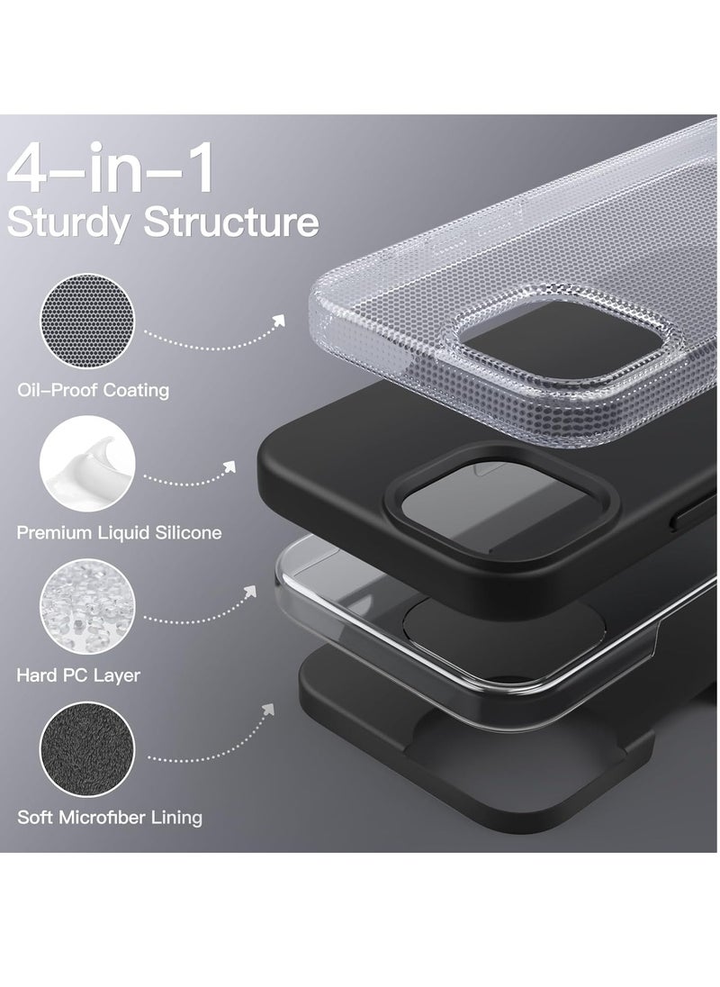 ESCASE - Magnetic Silicone Case for iPhone 14 Plus 6.7-Inch, Compatible with MagSafe,Silky-Soft Touch Full-Body Protective Phone Case, Shockproof Cover with Microfiber Lining Black - Image 1