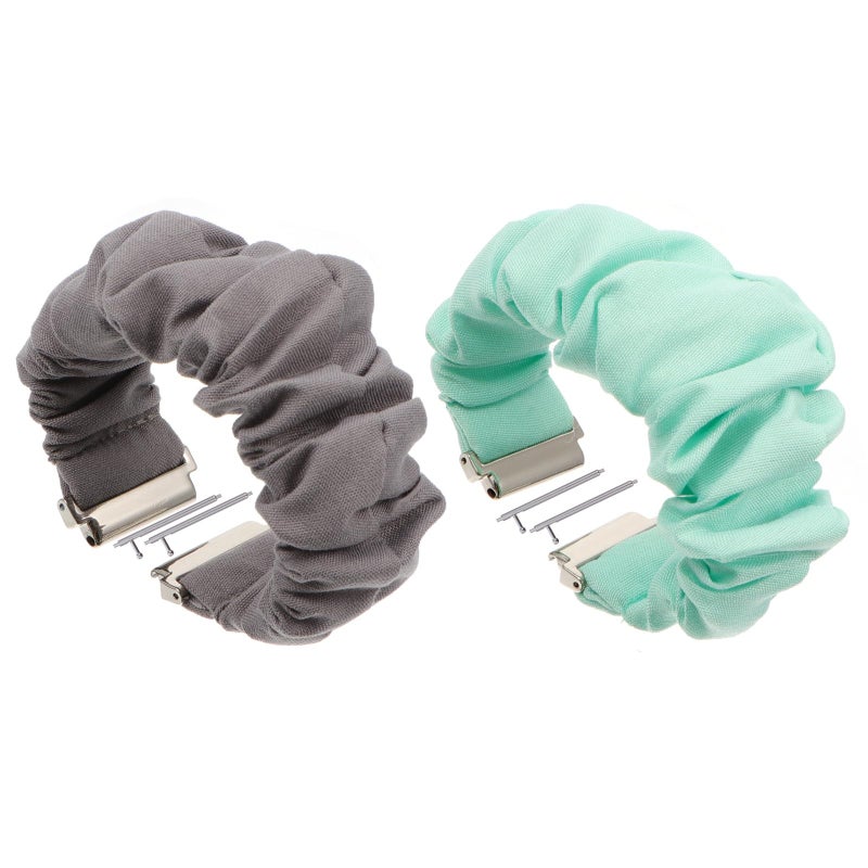 Soft Cloth Smartwatch Bands 2 Pack Elastic Scrunchie Straps For Women Daily Wear - Image 2