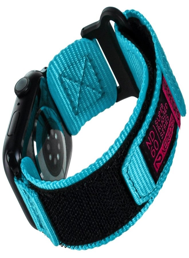 Nereides Compatible with Apple Watch Band Series 8/7/6/5/4/3/2/1/SE, Nylon Sport Band with Woven Design for 42mm/44mm/45mm, 38mm/40mm/41mm (42mm/44mm/45mm, L, Al Aqua) - Image 1