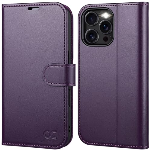OCASE Compatible with iPhone 16 Pro Max Wallet Case, PU Leather Flip Folio Case with Card Holders RFID Blocking Kickstand [Shockproof TPU Inner Shell] Phone Cover 6.9 Inch 2024, Dark Purple - Image 1