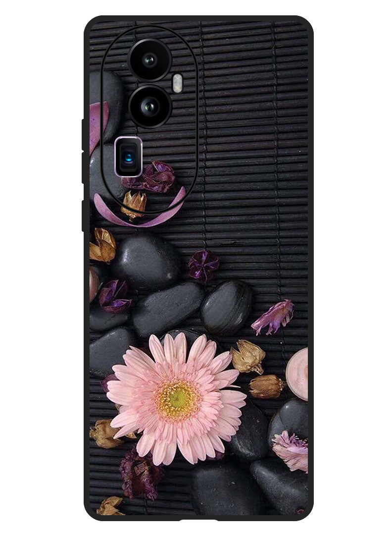 Theodor Protective Case Anti Scratch Shock Proof Bumper Cover For Oppo Reno 10 Pro Plus Flowers & Stones - Image 1