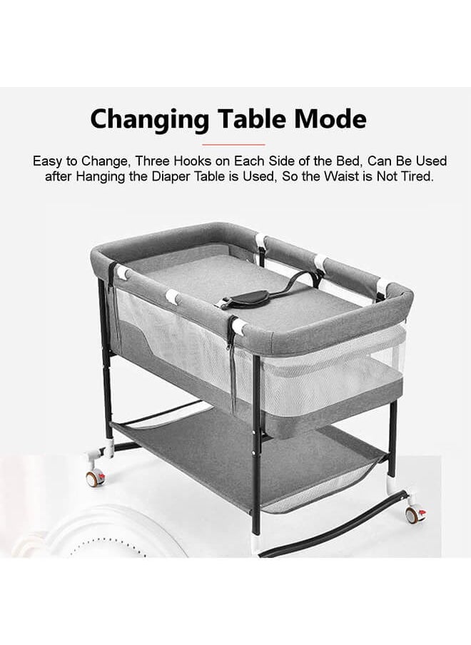Riolio Baby Bassinets, 4 in 1 Portable Bassinet with Storage Basket for Newborns Infant  - Image 5