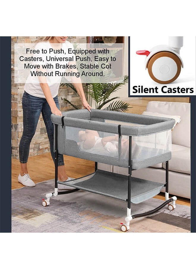 Riolio Baby Bassinets, 4 in 1 Portable Bassinet with Storage Basket for Newborns Infant  - Image 3