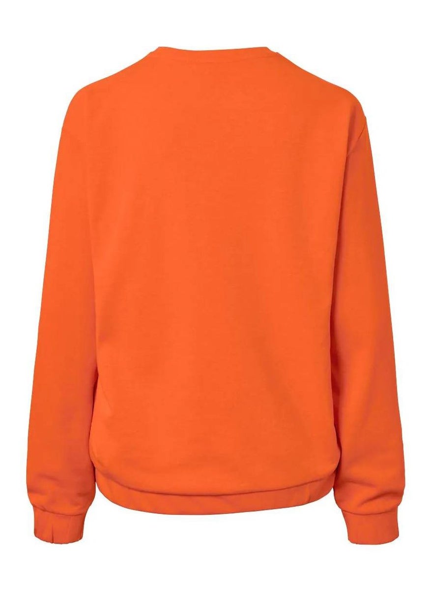 Tchibo - Women Round Neck Long Sleeves Embroidered Sweatshirt, Orange - Image 1