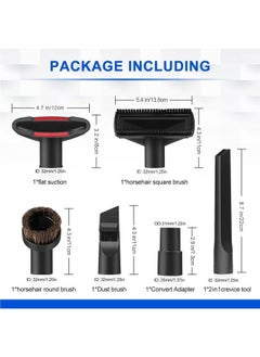 Generic Universal Vacuum Attachments, 32mm(1 1/4 inch) and 35mm(1 3/8 inch) Dust Brush Crevice Tool Nozzle Adapter Accessories Cleaning Kit(6 Pack)  - Image 5