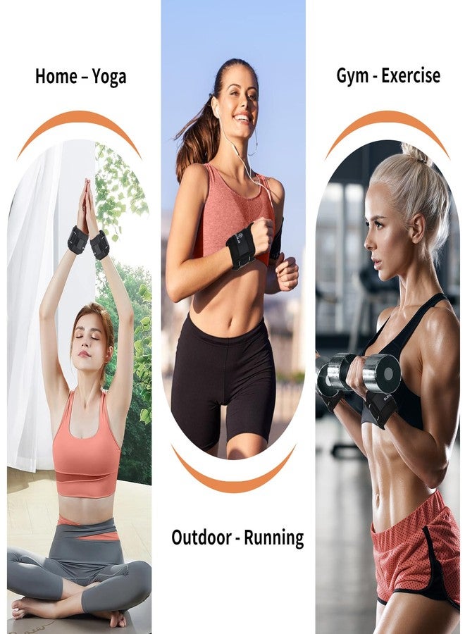 ELEAMY Wrist Weights with Thumb Loops Lock for Women & Men 1lb*2/2lbs*2/3lbs*2, Suitable for Walking, Running, Yoga, Aerobics，Wrist & Ankle Weights Strength Training (2LB x 2 Black) - Image 2