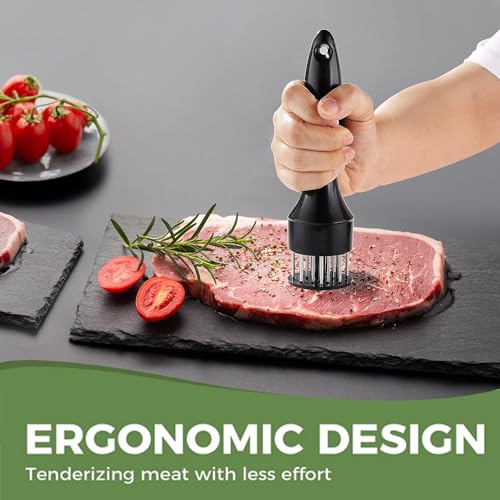 ULTRINA Professional Meat Tenderizer with Stainless Steel Needle Prongs Kitchen Tool | Fast Loose Meat Tenderizer Needle Stainless Steel Tender Meat Hammer - Image 4