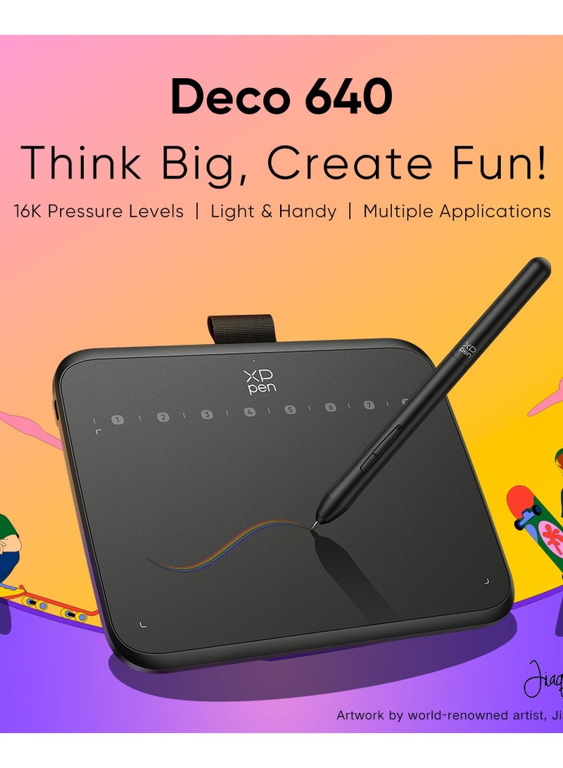 XP-PEN XPPen Deco 640 Drawing Tablet with 16384 Pressure Levels Sensitivity Battery-Free Stylus 6*4 Inch OSU Drawing Pad Graphic Tablet for Digital Drawing Teaching Designing Editing Work for PC Mac Android - Image 2