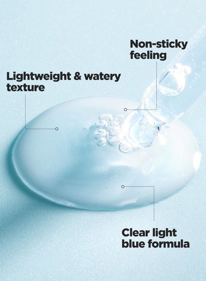 Wellage أمبولة الهيالورونيك الزرقاء الحقيقية 100، سيروم مرطب كوري للوجه، خالي من العطور، سيروم عميق الترطيب بحمض الهيالورونيك مع بانثينول للبشرة الحساسة والجافة (2.54 أونصة سائلة) - Image 4
