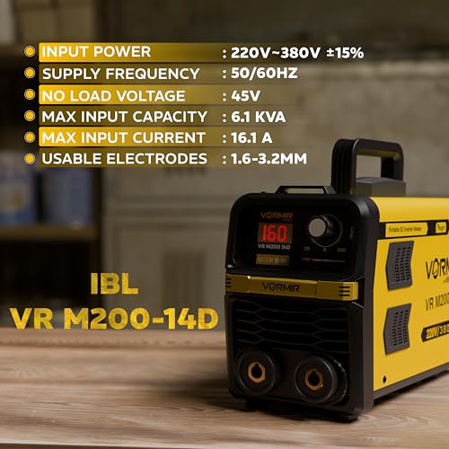 IBELL TOOLS iBELL VORMIR VR M200-14D Dual-Phase 200A Inverter ARC Welding Machine, 220V Home & 380V Industrial Power, IGBT, Hot Start, Anti-Stick, Arc Force, Ideal for DIY & Industrial Welding, 1-Year Warranty. - Image 4