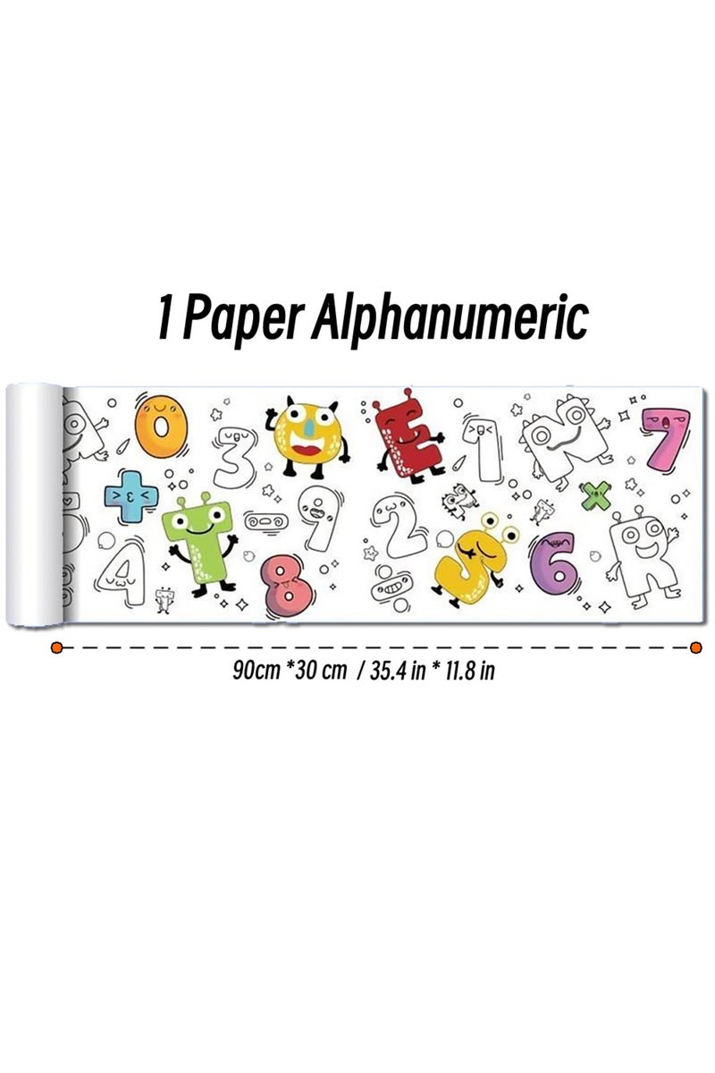 1 Paper Alphanumeric 90cm Animal Canvas Children's Drawing Roll DIY Coloring Paper Roll Color Fillin