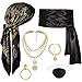 CICOCI Men Pirate Costume Accessories Set for Women Pirate Hat Head Scarf Sash Belt Dress Accessories - Image 3