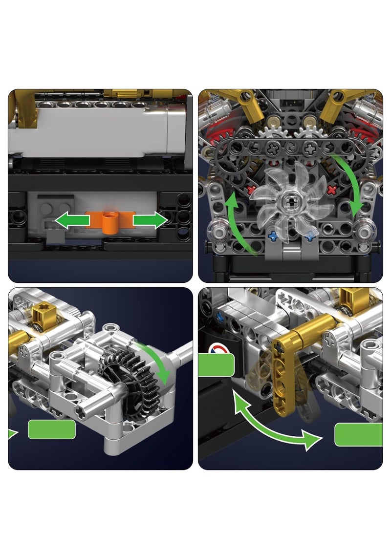 mould king 10224 Valkyrie V12 Engine Building Kit,High-Detail Mechanical Model with Working Pistons and Gears - Image 5