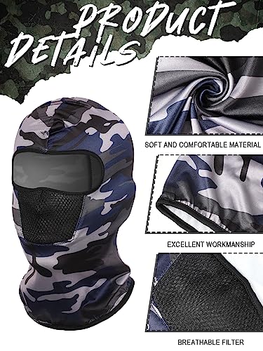 SATINIOR 9 Pcs Balaclava Ski Mask Camo Full Face Mask Breathable Sun Hood for Men Women Winter Motorcycle Outdoor Activity(Medium) - Image 4