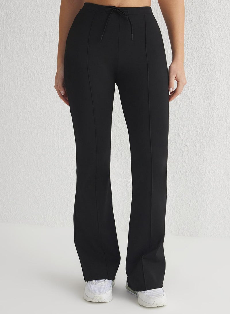 trendyol Scuba Fabric Sports Sweatpants - Binding Detail, Black - Image 4