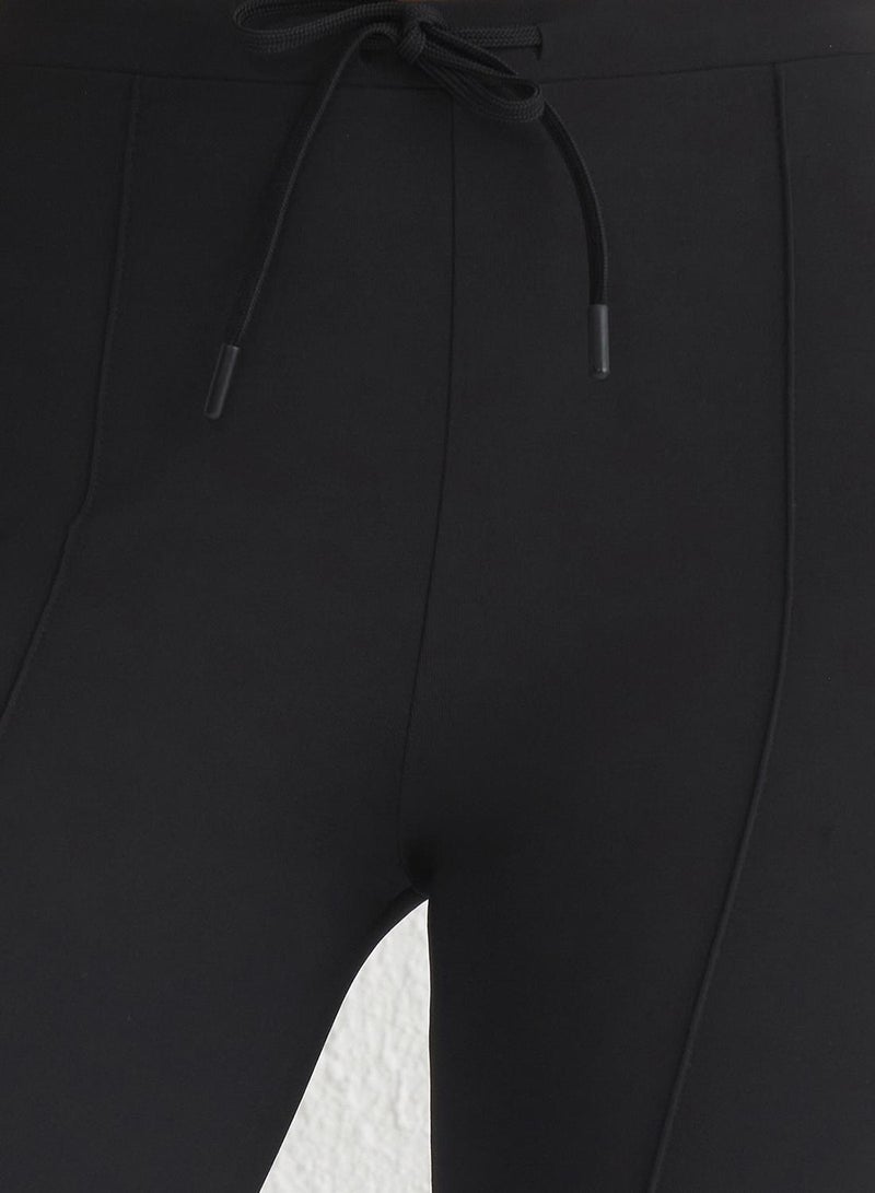 trendyol Scuba Fabric Sports Sweatpants - Binding Detail, Black - Image 3