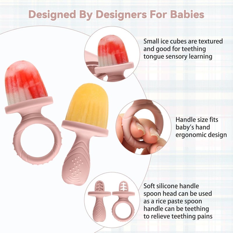 mislili Silicone Baby Popsicle Molds with Sticks, Mini Popsicles Molds for Babies Breastmilk Popsicle Molds for Teething Relief, Frozen Treats Maker Popsicle Maker Ice Pop Mold for Toddlers Kids - Image 5